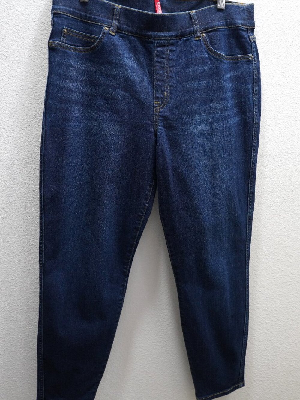 Spanx Skinny Ankle Jeans Dark Indigo Pull On High Rise Denim size XL